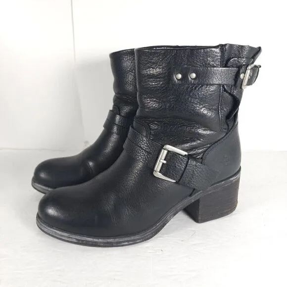Bull Boxer Women’s US 6,5 EU 37 Black Leather Pull On Riding Boots Booties