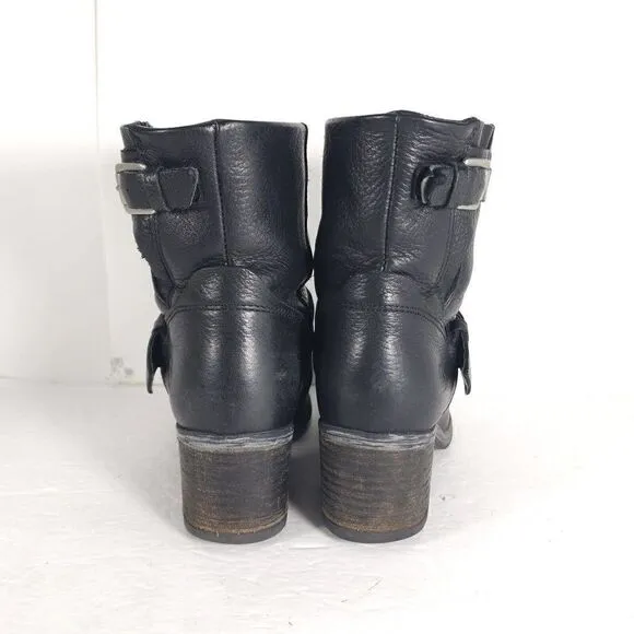 Bull Boxer Women’s US 6,5 EU 37 Black Leather Pull On Riding Boots Booties