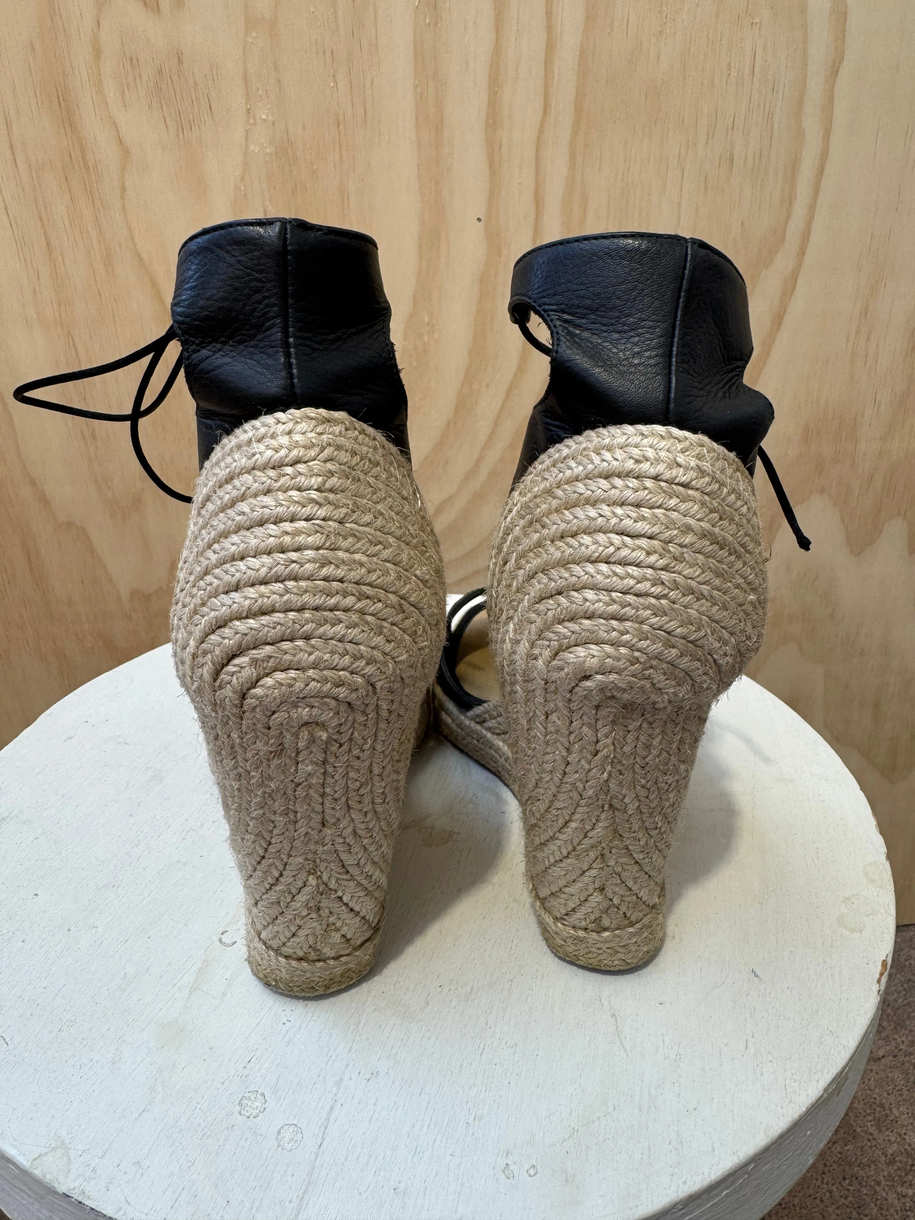 BY BIANCA LACE UP ESPADRILLES - SIZE 38