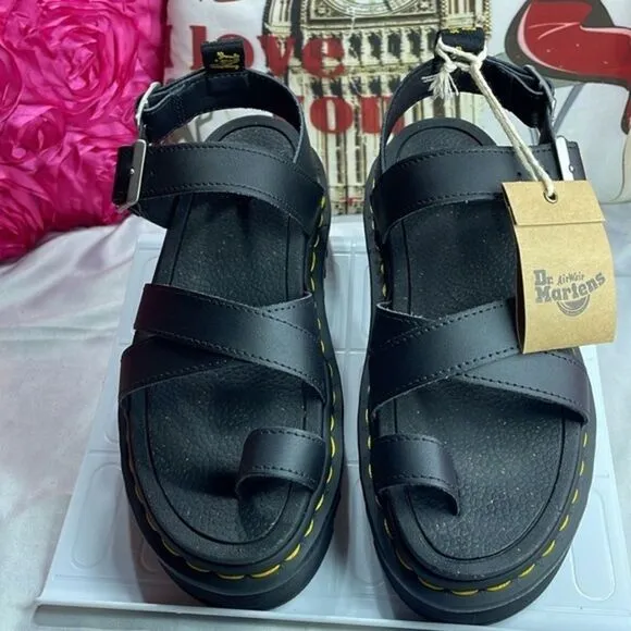(C) Dr. Martens Avry Hydro Leather Strap Adjustable Sandals Women's sizes 6 &amp; 10