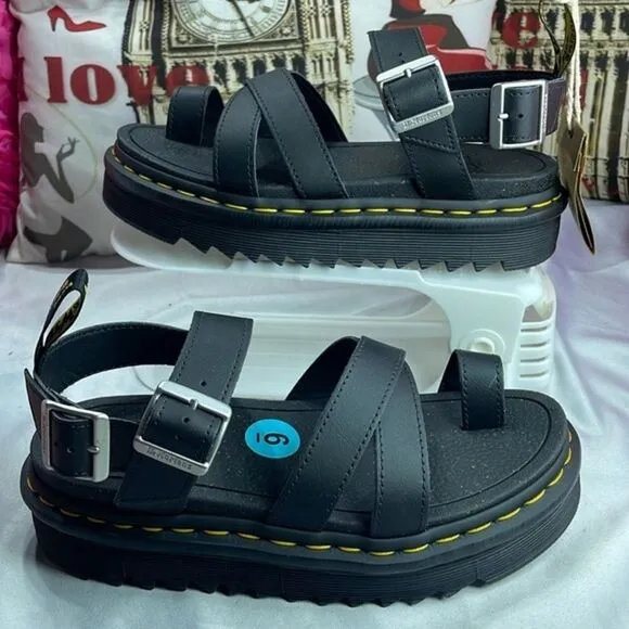 (C) Dr. Martens Avry Hydro Leather Strap Adjustable Sandals Women's sizes 6 &amp; 10