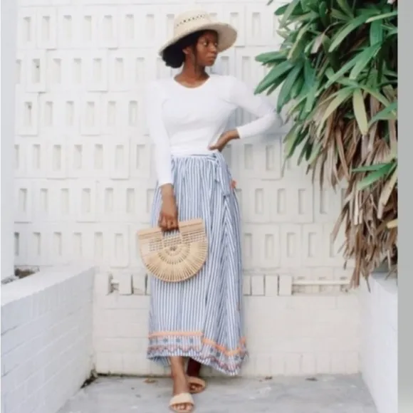 CABANA LIFE  ST. BARTS COVERLUXE EMBROIDERED WRAP SKIRT​​​​