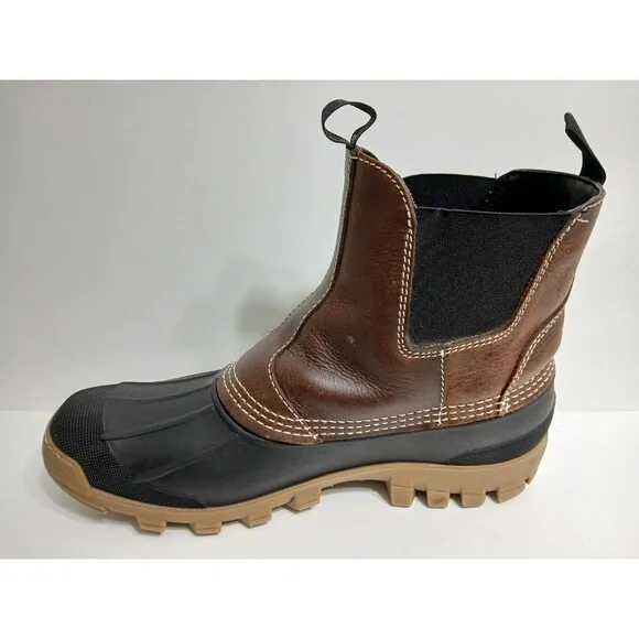 Cabelas Men’s Size 12 Duck Rubber Leather Thinsulate Waterproof Pull On Boots