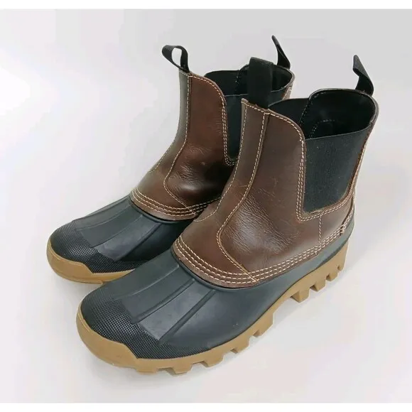 Cabelas Men’s Size 12 Duck Rubber Leather Thinsulate Waterproof Pull On Boots