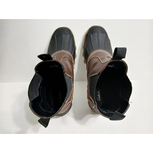 Cabelas Men’s Size 12 Duck Rubber Leather Thinsulate Waterproof Pull On Boots