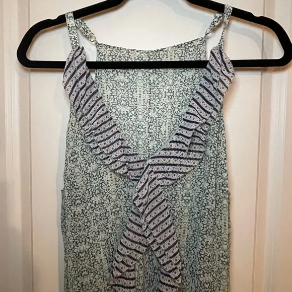 Cabi Garden Party Maxi Dress Mixed Print Ruffle Spring Sz10 Fairycore, Preppy