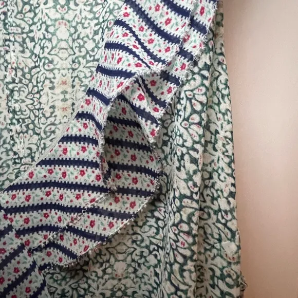 Cabi Garden Party Maxi Dress Mixed Print Ruffle Spring Sz10 Fairycore, Preppy
