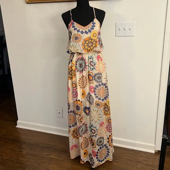 Cals Maxi Lightweight Sheer Flowy Dress , Sz. S.