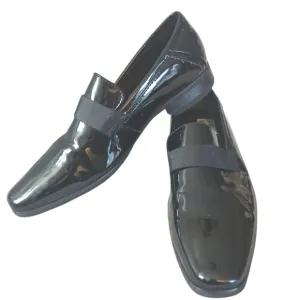 Calvin Klein Bernard Black Patent Leather Loafers Men's Square Toe Loafers 7.5