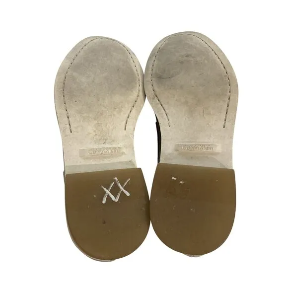 Calvin Klein Mens Size 8 beige Suede Arthur penny Loafers shoes