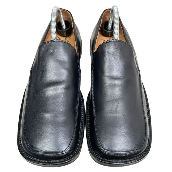 Calzoleria Herod Mens Loafers‎ Black Leather Square Toe Size EUR 42 US 9