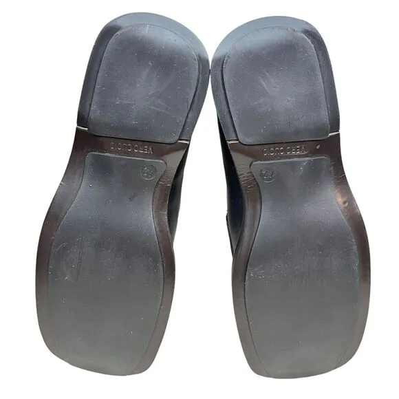 Calzoleria Herod Mens Loafers‎ Black Leather Square Toe Size EUR 42 US 9