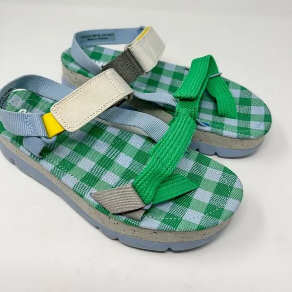 Camper Oruga Up Blue and Green Hook &amp; Loop Strap Sandals, NEW, Size 41 MSRP $155