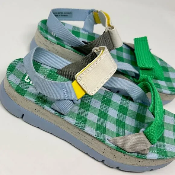 Camper Oruga Up Blue and Green Hook &amp; Loop Strap Sandals, NEW, Size 41 MSRP $155