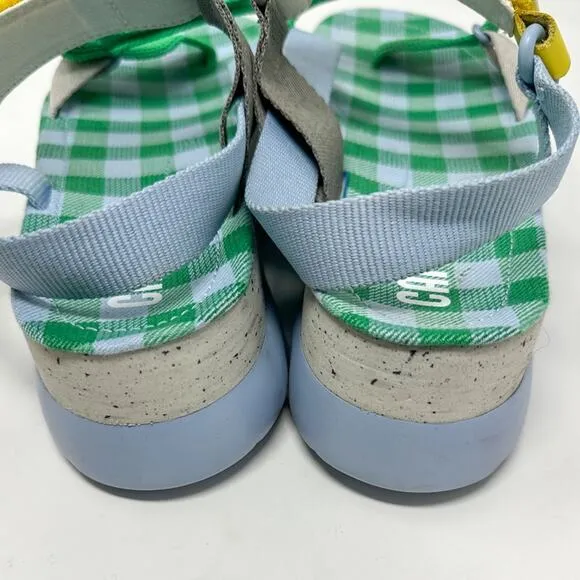 Camper Oruga Up Blue and Green Hook &amp; Loop Strap Sandals, NEW, Size 41 MSRP $155