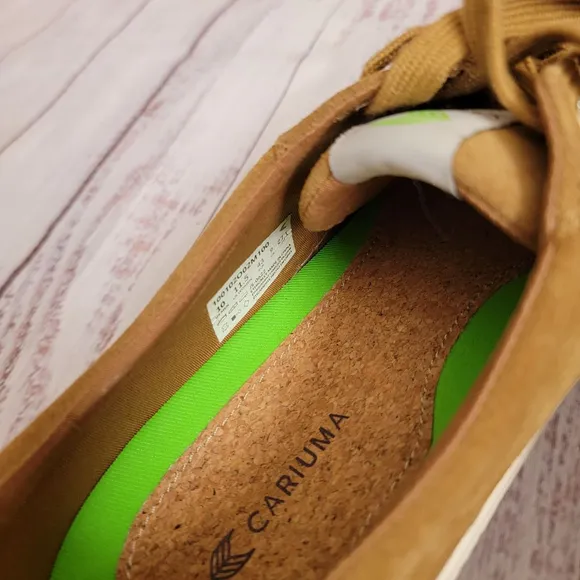 Cariuma OCA Low Camel Suede Slip-Resistant Lace Up Sneakers Mens 10