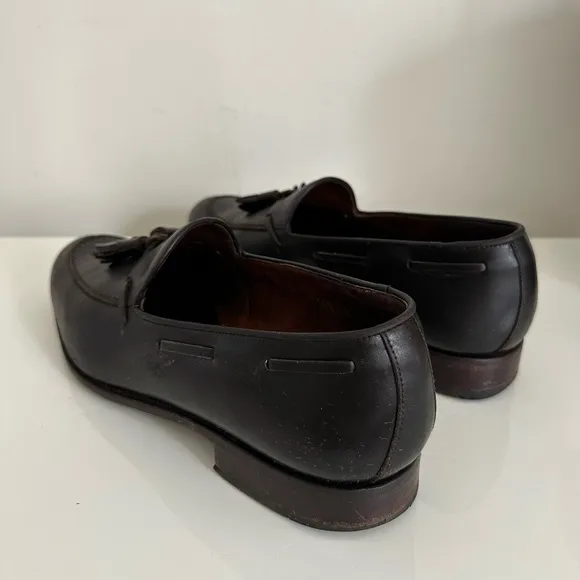 CARMINA SPLIT TOE TASSELED BLACK BROWN LEATHER LOAFERS SIZE 9