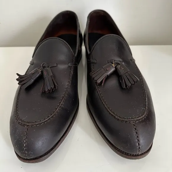 CARMINA SPLIT TOE TASSELED BLACK BROWN LEATHER LOAFERS SIZE 9
