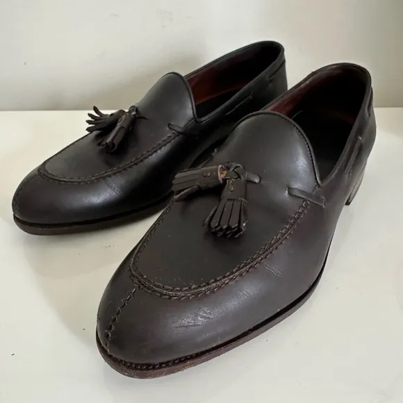 CARMINA SPLIT TOE TASSELED BLACK BROWN LEATHER LOAFERS SIZE 9