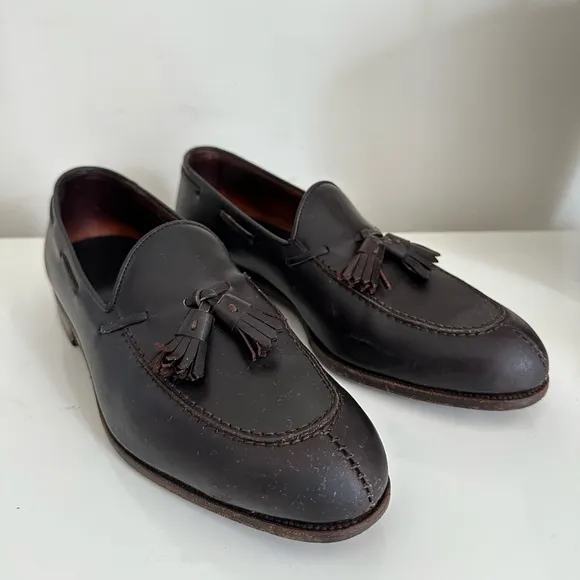 CARMINA SPLIT TOE TASSELED BLACK BROWN LEATHER LOAFERS SIZE 9