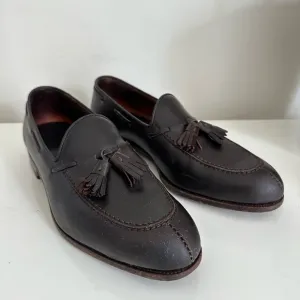 CARMINA SPLIT TOE TASSELED BLACK BROWN LEATHER LOAFERS SIZE 9