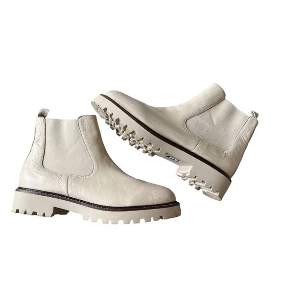 Caslon Miller Chelsea Boot Water Resistant Cream Size 13 Lug Sole Ankle Bootie