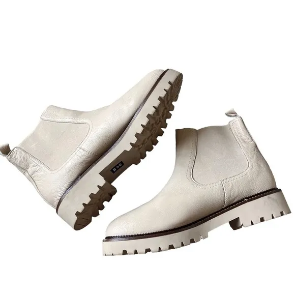 Caslon Miller Chelsea Boot Water Resistant Cream Size 13 Lug Sole Ankle Bootie