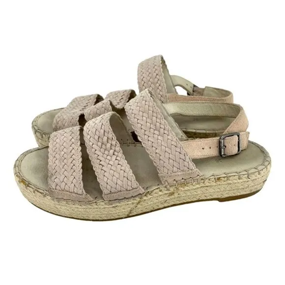 Caslon Pink Braided Espadrille Sandals Strap Buckle SZ 6.5 New