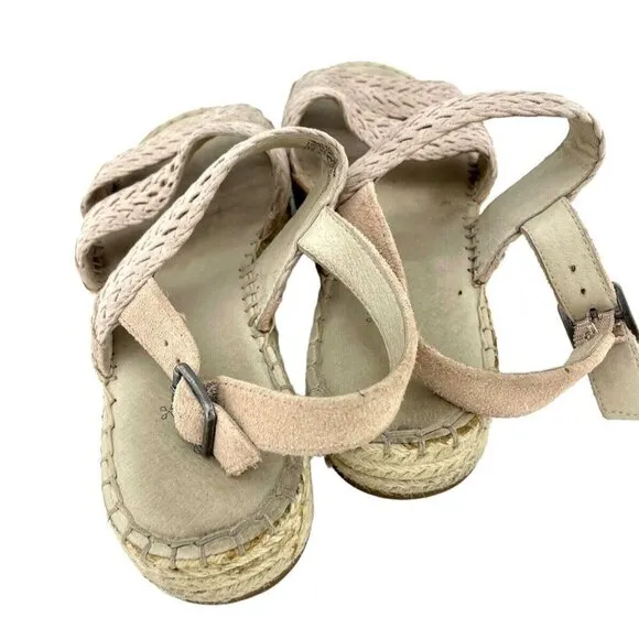 Caslon Pink Braided Espadrille Sandals Strap Buckle SZ 6.5 New