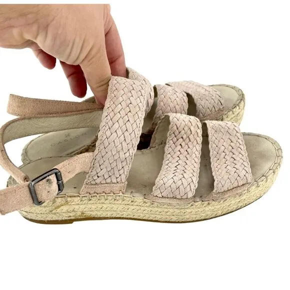 Caslon Pink Braided Espadrille Sandals Strap Buckle SZ 6.5 New