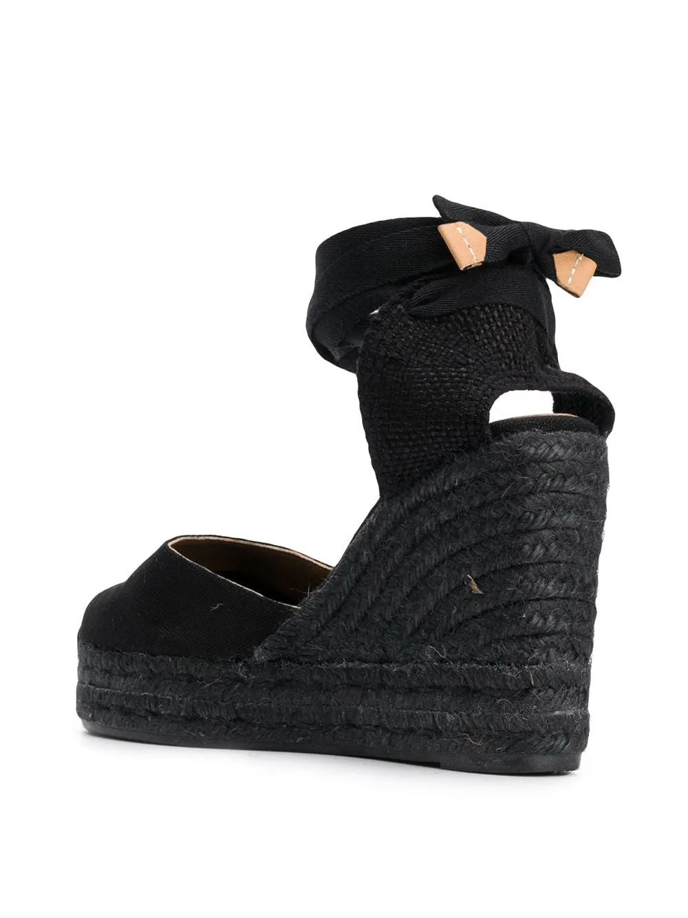 Castañer Carina Black Leather Espadrilles