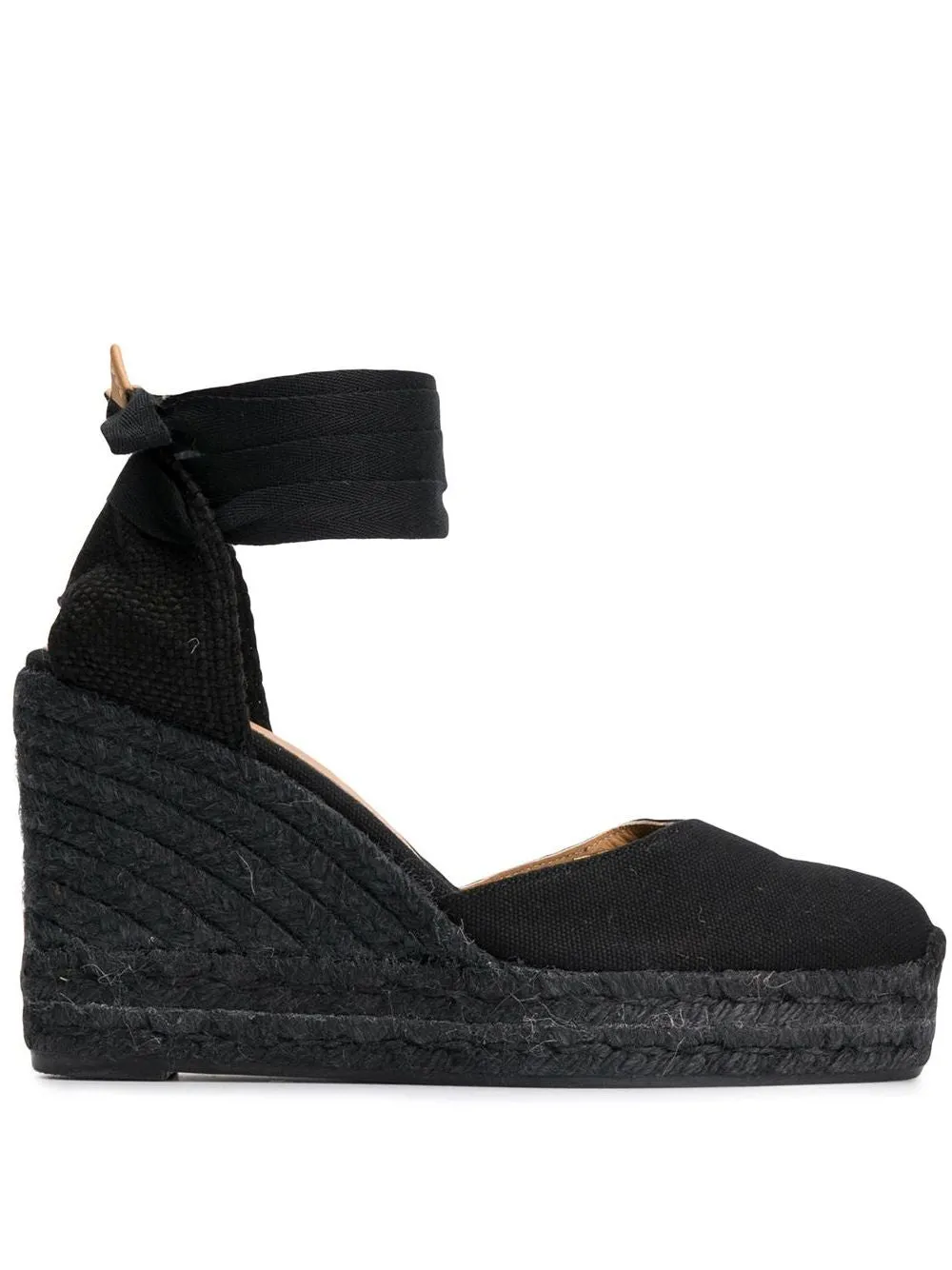 Castañer Carina Black Leather Espadrilles