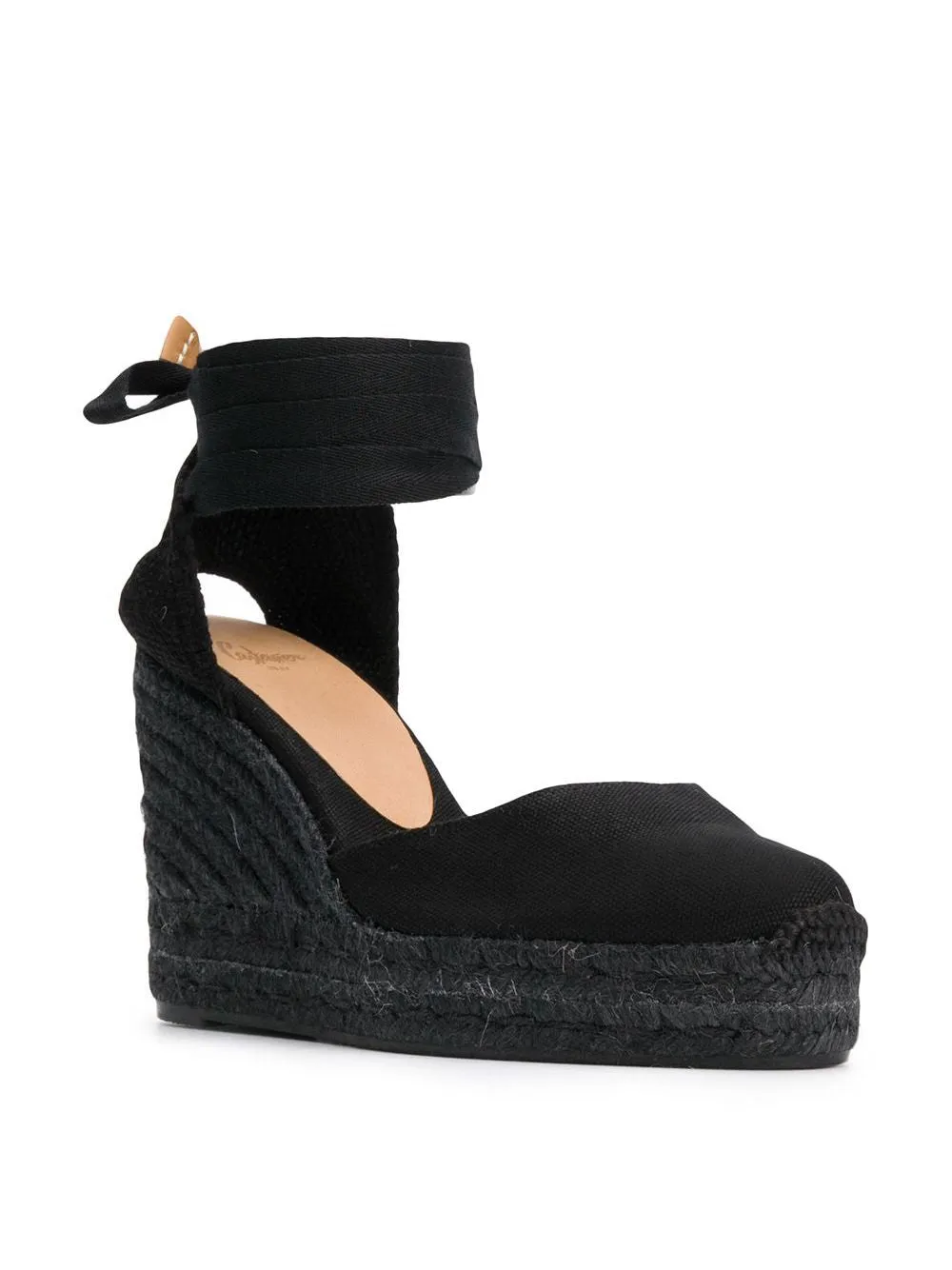 Castañer Carina Black Leather Espadrilles