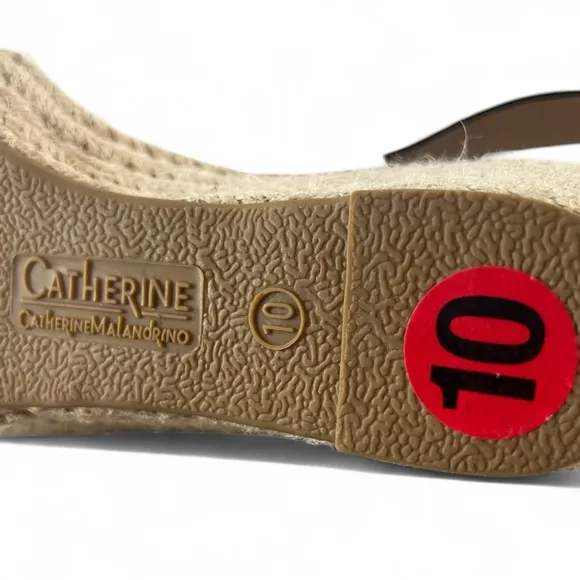 Catherine Malandrino Black &amp; Gray Python Cirkly Espadrille Wedges Size 10 New