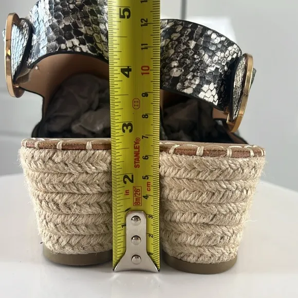 Catherine Malandrino Black &amp; Gray Python Cirkly Espadrille Wedges Size 10 New