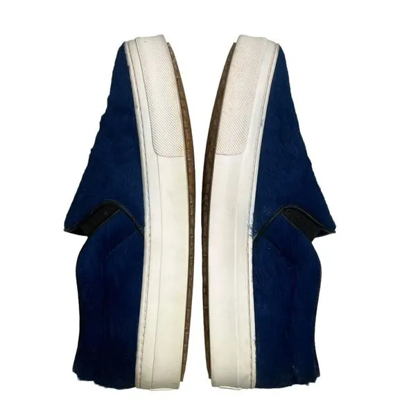 Celine Paris Blue Pony Hair Slip On Sneakers Flats Women’s Size IT37.5 US 7.5
