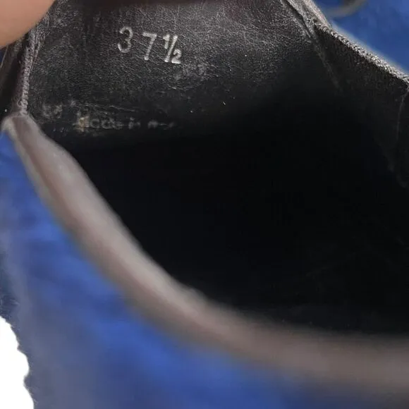 Celine Paris Blue Pony Hair Slip On Sneakers Flats Women’s Size IT37.5 US 7.5