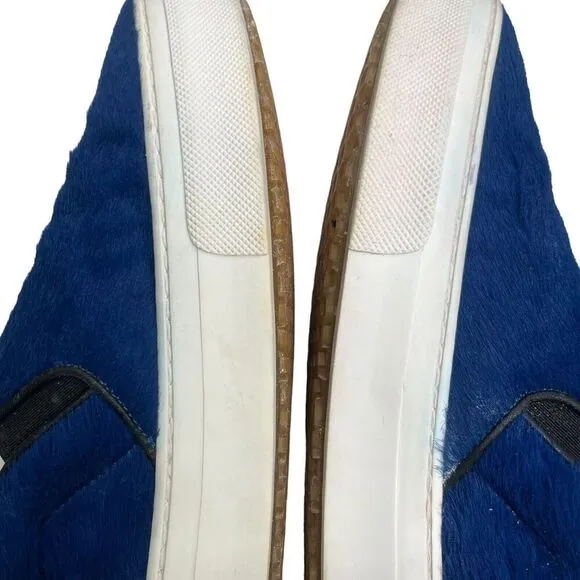 Celine Paris Blue Pony Hair Slip On Sneakers Flats Women’s Size IT37.5 US 7.5