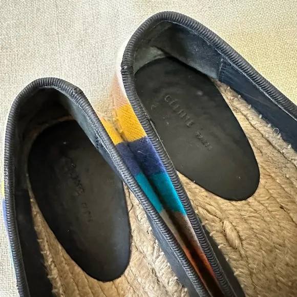 CELINE Phoebe Philo Multicolor Striped Espadrilles Flats Loafers