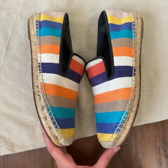CELINE Phoebe Philo Multicolor Striped Espadrilles Flats Loafers
