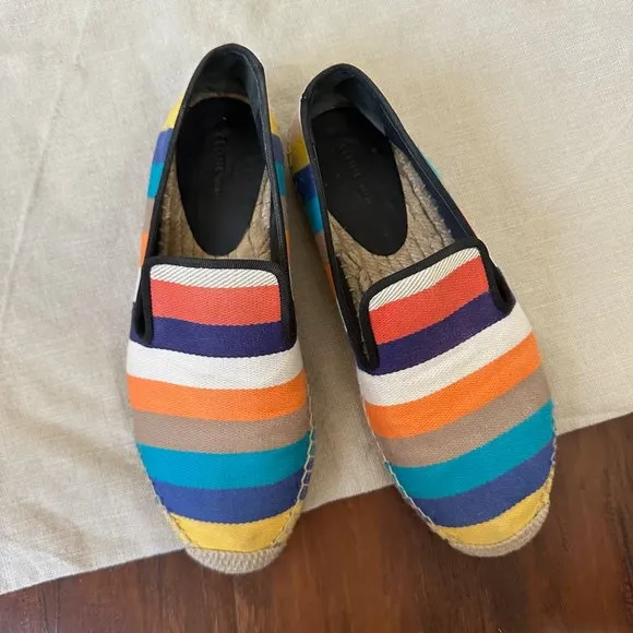 CELINE Phoebe Philo Multicolor Striped Espadrilles Flats Loafers