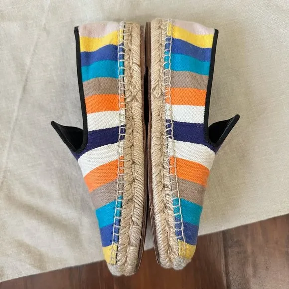 CELINE Phoebe Philo Multicolor Striped Espadrilles Flats Loafers