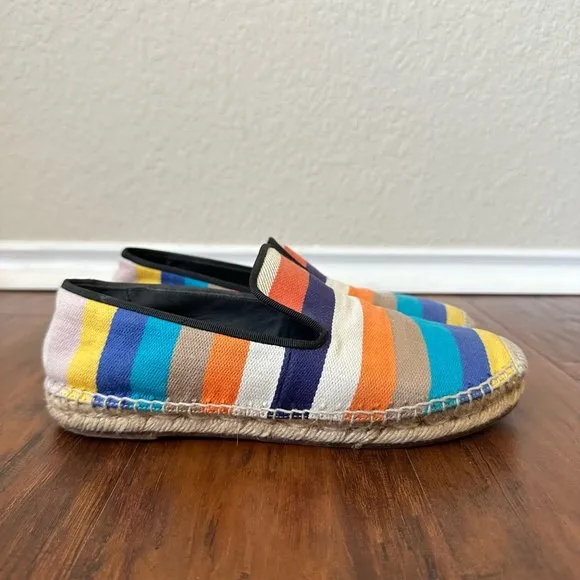 CELINE Phoebe Philo Multicolor Striped Espadrilles Flats Loafers