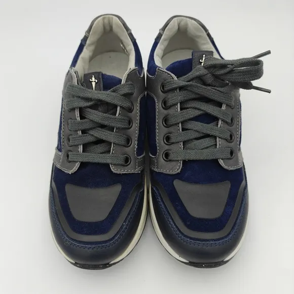 CESARE PACIOTTI 1.5 US 33EU Trainers Leather Suede Italy 4US Boys Navy Blue $175