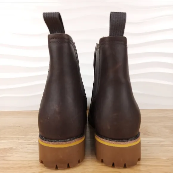 Chaco Fields Chelsea Boots Womens 6 Chestnut Brown Leather Pull On JCH107428