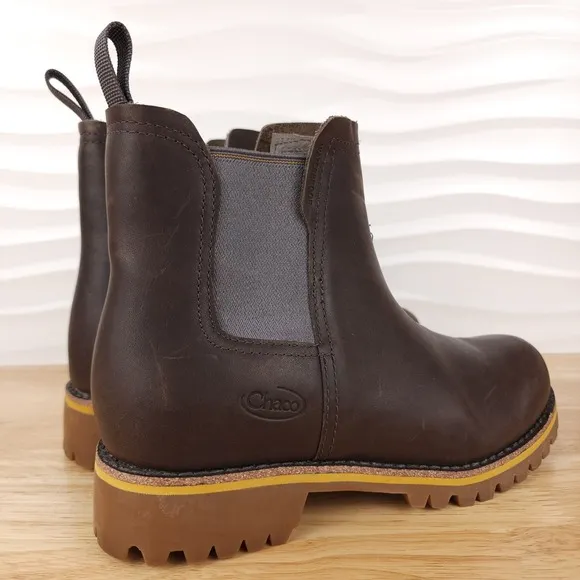 Chaco Fields Chelsea Boots Womens 6 Chestnut Brown Leather Pull On JCH107428