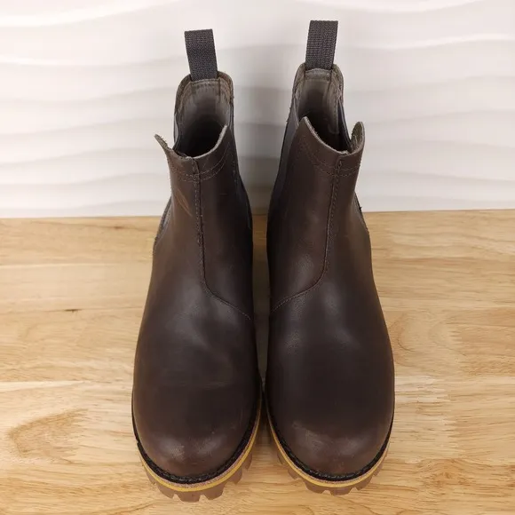 Chaco Fields Chelsea Boots Womens 6 Chestnut Brown Leather Pull On JCH107428