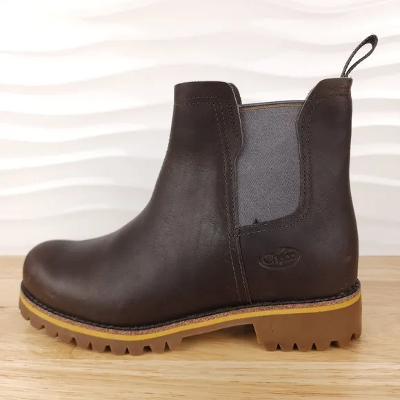 Chaco Fields Chelsea Boots Womens 6 Chestnut Brown Leather Pull On JCH107428
