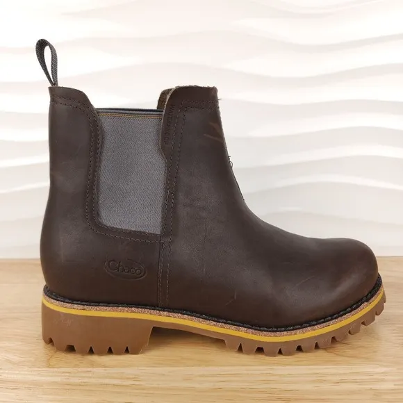 Chaco Fields Chelsea Boots Womens 6 Chestnut Brown Leather Pull On JCH107428
