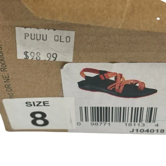 Chaco Gray &amp; Black Sandals Adjustable Strap Toe Sling Size 8 Excellent Condition